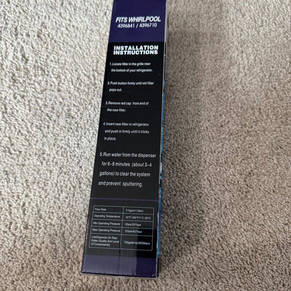 NEW Alpine Water Refrigerator Water Filter Fits WP 4396841 / 4396710 - Picture 3 of 11